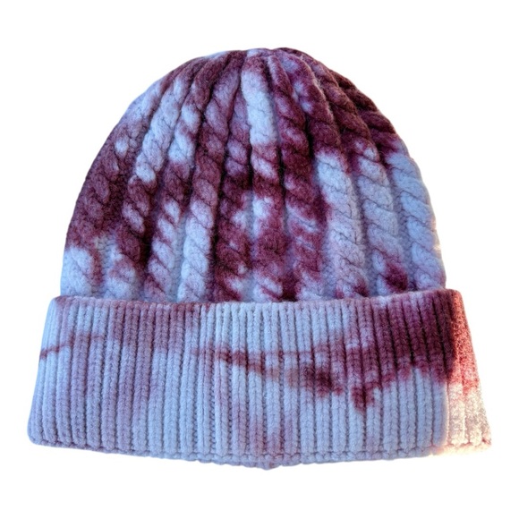 Lot of 3 • Women's Tie-Dye Marble Beanie Trio - Cream, Green, Mauve and Charcoal - Picture 3 of 5